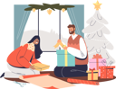 پیش‌نمایش فایل happy-couple-wrapping-gifts-for-christmas-sitting-together-at-decorated-xmas-pine-tree-4930821 از پک تعطیلات