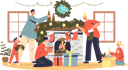 پیش‌نمایش فایل happy-family-decorating-living-room-for-christmas-celebration-put-socks-for-gifts-on-fireplace-4930805 از پک تعطیلات