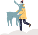 پیش‌نمایش فایل man-bringing-deer-for-christmas-decoration-of-house-outdoors-4930813 از پک تعطیلات
