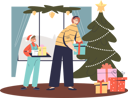 پیش‌نمایش فایل mom-and-son-putting-xmas-gift-boxes-for-christmas-4930823 از پک تعطیلات