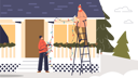 پیش‌نمایش فایل people-prepare-for-christmas-decorating-house-roof-with-garland-light-4930811 از پک تعطیلات