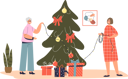 پیش‌نمایش فایل senior-lady-grandmother-decorating-christmas-tree-together-with-granddaughter-4930818 از پک تعطیلات