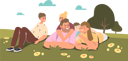 پیش‌نمایش فایل family-lying-on-grass-in-park-4931014 از پک خانواده و کودکان 1