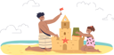 پیش‌نمایش فایل kids-building-sandcastle-at-beach-4930955 از پک خانواده و کودکان 1