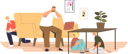 پیش‌نمایش فایل kids-hiding-in-house-while-father-closing-eyes-4930997 از پک خانواده و کودکان 1