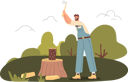 پیش‌نمایش فایل man-chopping-wood-for-outdoor-picnic-4931008 از پک خانواده و کودکان 1