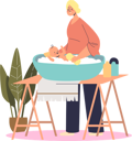 پیش‌نمایش فایل mother-washing-baby-in-little-bath-4930933 از پک خانواده و کودکان 1