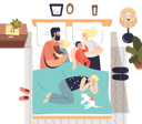 پیش‌نمایش فایل parents-sleeping-with-kids-on-bed-4930947 از پک خانواده و کودکان 1