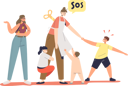 پیش‌نمایش فایل tired-mother-with-many-children-4930977 از پک خانواده و کودکان 1