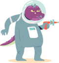 پیش‌نمایش فایل alien-holding-gun-4931405 از پک افراد 2