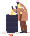 پیش‌نمایش فایل homeless-beggar-warming-hands-at-burning-trash-can-4931388 از پک افراد 2