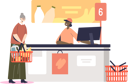 پیش‌نمایش فایل senior-woman-at-supermarket-paying-and-purchasing-grocery-4931430 از پک افراد 2