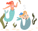 پیش‌نمایش فایل water-nymphs-holding-sea-horse-and-fish-4931391 از پک افراد 2