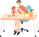 پیش‌نمایش فایل boy-making-robot-for-school-project-4931096 از پک خانواده و کودکان 2