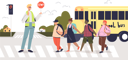 پیش‌نمایش فایل group-of-kids-crossing-road-on-crosswalk-4931091 از پک خانواده و کودکان 2