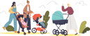 پیش‌نمایش فایل mothers-with-infant-kids-in-strollers-walk-in-park-4931038 از پک خانواده و کودکان 2