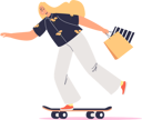 پیش‌نمایش فایل woman-on-skate-holding-shopping-bags-4931601 از پک افراد 3
