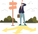 پیش‌نمایش فایل confused-businessman-on-crossroad-thinking-at-direction-of-business-development-and-solution-4930459 از پک کسب وکار 1