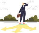 پیش‌نمایش فایل confused-businesswoman-standing-on-crossroad-making-decision-of-development-direction-4930461 از پک کسب وکار 1