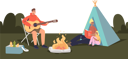 پیش‌نمایش فایل happy-family-camping-together-parents-and-kid-sitting-around-camp-fire-and-tent-4931694 از پک ورزش ها