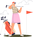 پیش‌نمایش فایل professional-female-player-hold-golf-club-looking-at-ball-hole-flag-at-course-4931672 از پک ورزش ها
