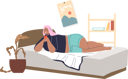 پیش‌نمایش فایل girl-lying-in-bed-with-chatting-on-phone-4931298 از پک فعالیت افراد