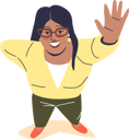 پیش‌نمایش فایل girl-waving-hand-and-looking-up-4931332 از پک فعالیت افراد