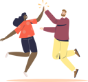 پیش‌نمایش فایل man-and-woman-jumping-up-giving-high-five-4931352 از پک فعالیت افراد