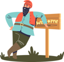 پیش‌نمایش فایل man-leaning-on-welcome-board-4931280 از پک فعالیت افراد