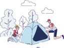 پیش‌نمایش فایل couple-setting-up-tent-in-the-forest-4991159 از پک طبیعت