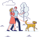 پیش‌نمایش فایل couple-walking-with-dog-in-the-park-4991183 از پک طبیعت
