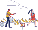 پیش‌نمایش فایل throwing-water-on-forest-wildfire-saving-girl-4991168 از پک طبیعت