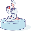 پیش‌نمایش فایل relaxed-woman-in-towel-and-bathrobe-drinks-tea-after-bath-4990793 از پک زیبایی