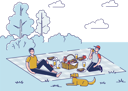 پیش‌نمایش فایل friends-on-picnic-in-park-4990894 از پک غذا