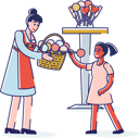 پیش‌نمایش فایل girl-buying-candy-on-stick-from-candy-shop-female-owner-4990860 از پک غذا