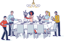 پیش‌نمایش فایل group-of-people-serving-table-for-dinner-4990910 از پک غذا