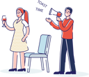 پیش‌نمایش فایل host-asking-people-for-toasting-4990916 از پک غذا