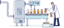 پیش‌نمایش فایل man-controls-work-of-juice-filling-process-on-conveyor-belt-and-putting-full-bottles-with-juice-in-4990891 از پک غذا