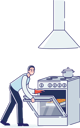 پیش‌نمایش فایل man-opening-over-of-electric-stove-4990885 از پک غذا
