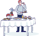 پیش‌نمایش فایل man-standing-at-table-served-and-eating-tasty-food-4990907 از پک غذا