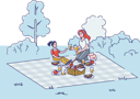 پیش‌نمایش فایل mother-and-daughters-on-picnic-in-park-4990895 از پک غذا