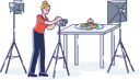 پیش‌نمایش فایل professional-photographer-taking-photo-of-food-with-professional-camera-and-light-in-studio-4990872 از پک غذا
