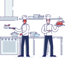 پیش‌نمایش فایل restaurant-work-process-service-and-staff-4990901 از پک غذا