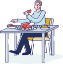 پیش‌نمایش فایل hungry-man-eating-chicken-4990964 از پک مراقبت سلامت و پزشکی
