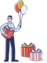 پیش‌نمایش فایل man-holding-present-boxes-on-birthday-party-4991033 از پک تعطیلات