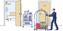 پیش‌نمایش فایل bellboy-carrying-luggage-on-cart-4991309 از پک افراد 2