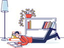 پیش‌نمایش فایل boy-sleeping-upside-down-on-floor-and-reading-book-4991320 از پک افراد 2