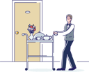 پیش‌نمایش فایل room-service-worker-carry-trolley-to-visitor-room-4991328 از پک افراد 2
