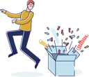 پیش‌نمایش فایل shocked-man-running-away-from-box-with-fireworks-4991358 از پک افراد 2