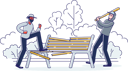 پیش‌نمایش فایل vandals-damaging-bench-in-public-park-4991371 از پک افراد 2